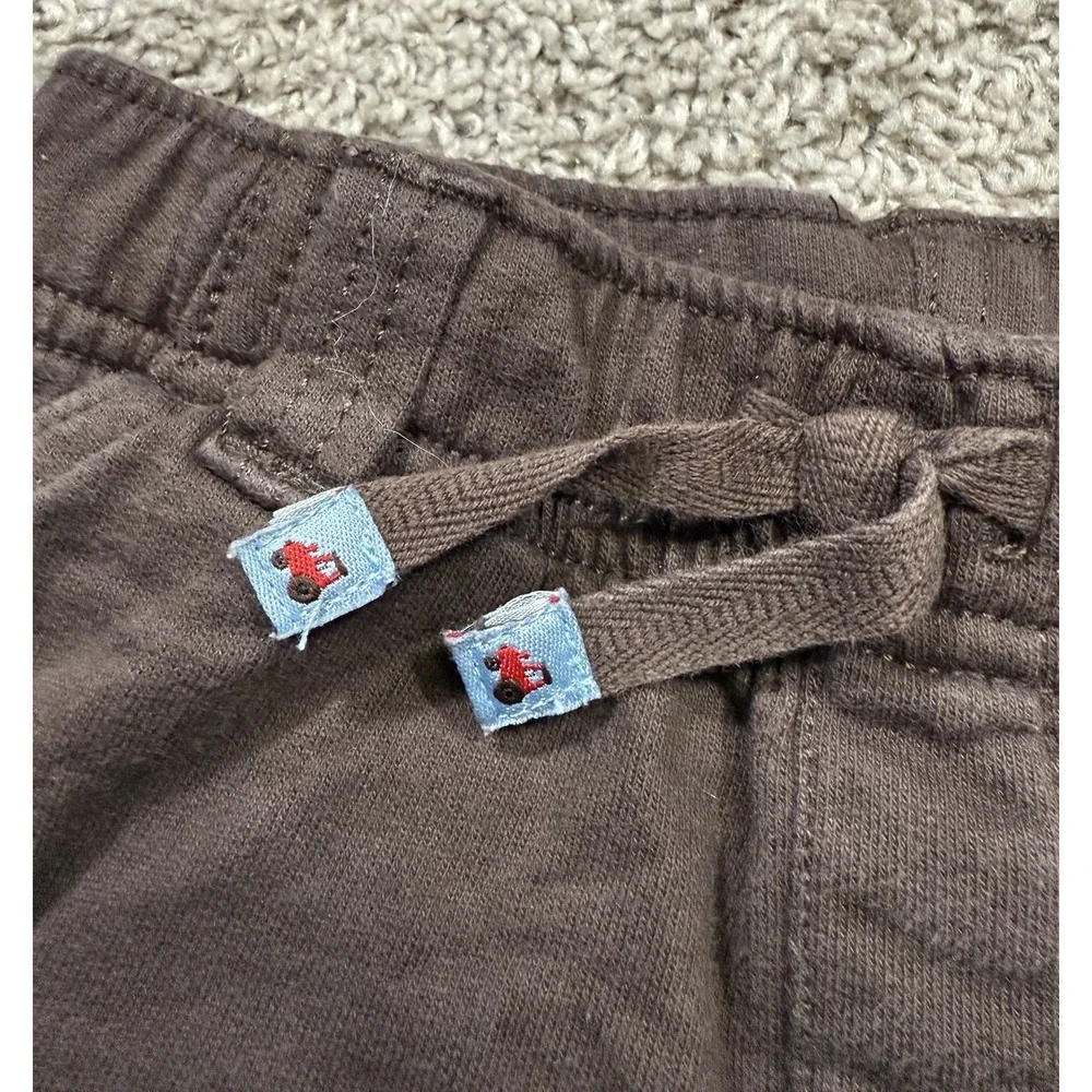 Vintage Gymboree Boys Youth Chocolate Brown Shorts‎ Tractor Truck Cargos 6-12 Mo
